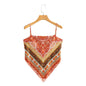 Summer Elegant Backless Printed Back Knotted off-Shoulder Slim Top Sling Bandana