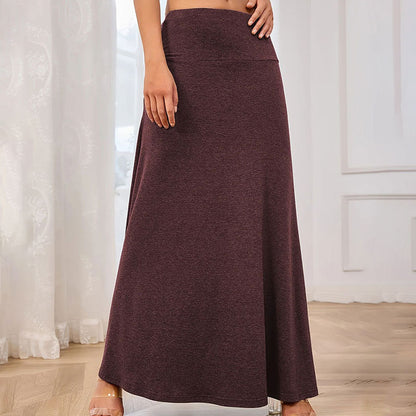 Summer Women Fashionable Knitted Solid Skirt Women