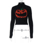 Women Clothing Autumn Winter Sexy Halloween Pumpkin Head Short High Quality Sweater