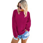 Autumn Sweater Women Gradient Color Loose round Neck Long Sleeve Top Women Clothing