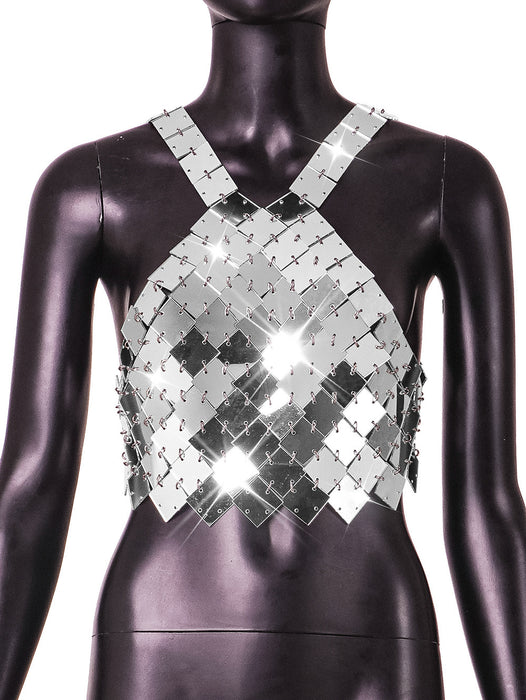 Sexy Nightclub Handmade Stitching Vest