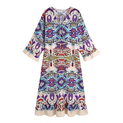 Amoi Women Printed Midi Dress