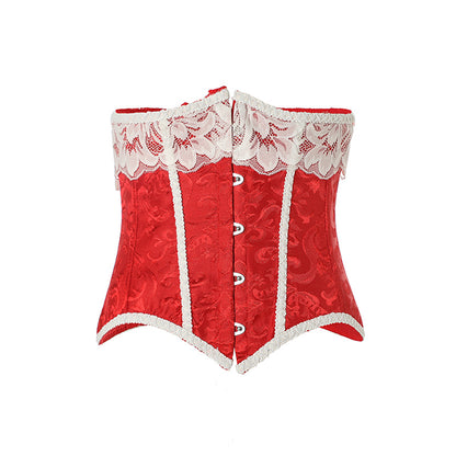 Supply Gothic Corset Outer Wear Belly Contracting Chest Plate Retro Lace Royal Short Waist Seal Christmas