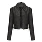 Spring Autumn Thin Leather Coat Women Long Sleeved Casual Women Jacket Leather