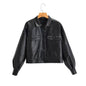 New Leather Coat Coat Women Short Spring Autumn Fashion Leather Coat Casual Loose Motorcycle Jacket
