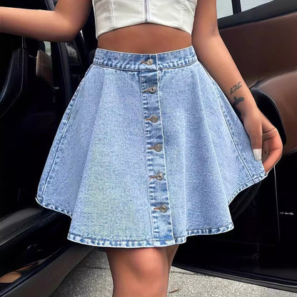 Women Clothing Casual Trend High Waist Loose Slimming Denim Half