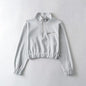Autumn Winter New Half Zipper Sweater Trend Internet Celebrity Fashion Women Wear Stand Collar Loose-Fitting Short