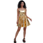 Sequin Sling Dress Bronzing Patent Leather Solid Color Sexy Pleated Dress Costumes Women