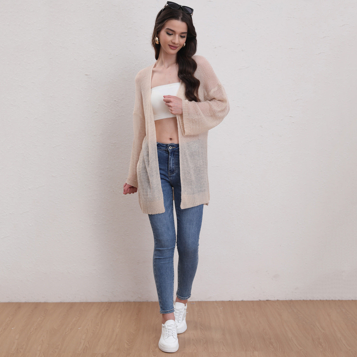 Women Out Cutout out Knitted Cardigan Top Casual Coat Women Sweater Top