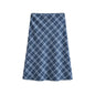 Retro Low Waist Skirt Design Sexy Plaid Contrast Color Slim Fit Slimming Sexy Hip Wrapped Mid Length Dress