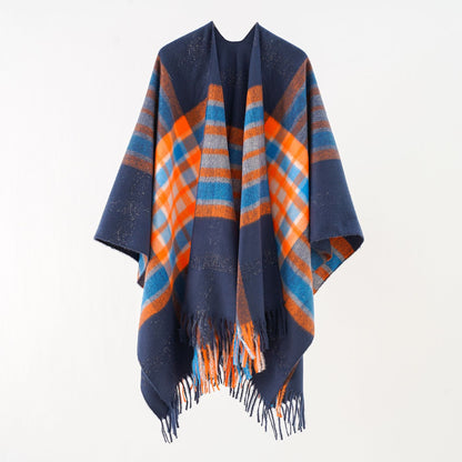 Fashionable All Match Ethnic Shawls Scarf Men Women Autumn Winter Split Women Travel Cloak