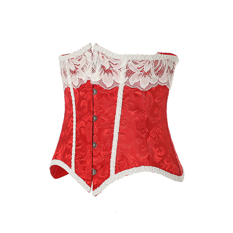 Supply Gothic Corset Outer Wear Belly Contracting Chest Plate Retro Lace Royal Short Waist Seal Christmas