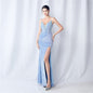 Velvet Bottom Handmade Sequin Heavy Industry Mix Match Beads High End Evening Dress