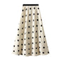 Summer Acetate Polka Dot Skirt Women French Vintage Satin A line Skirt Fishtail