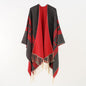 Double Sided Cape Shawl Outer Wear Women Autumn Winter Office Scarf Simple Large Cape Coat