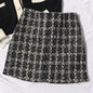 Plaid Spring Autumn Slimming Sheath High Waist Skirt