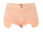 Women Clothing Low Waist Denim Shorts Decadent Loose Non-Elastic Curling Exposure Pocket Beach Pants Macaron Pink