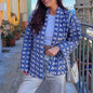 Autumn Elegant Printed Women  Jacket Shacket Outer Long Sleeves Cardigan Shirt