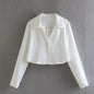 Spring Women  Solid Color Silk Satin Textured Shirt