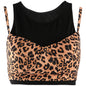 Summer Slim-Fit Sexy Leopard Print cropped Two-Piece Sling Vest Outer Wear Women