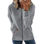 Autumn Winter Zipper   Women Clothing Casual Solid Color Hooded Hoodies