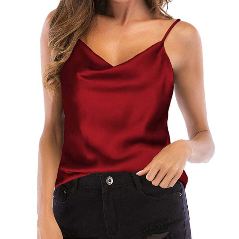 Spring Autumn Sexy Sling Women Clothing Loose Sleeveless Satin Tube Top Women Top