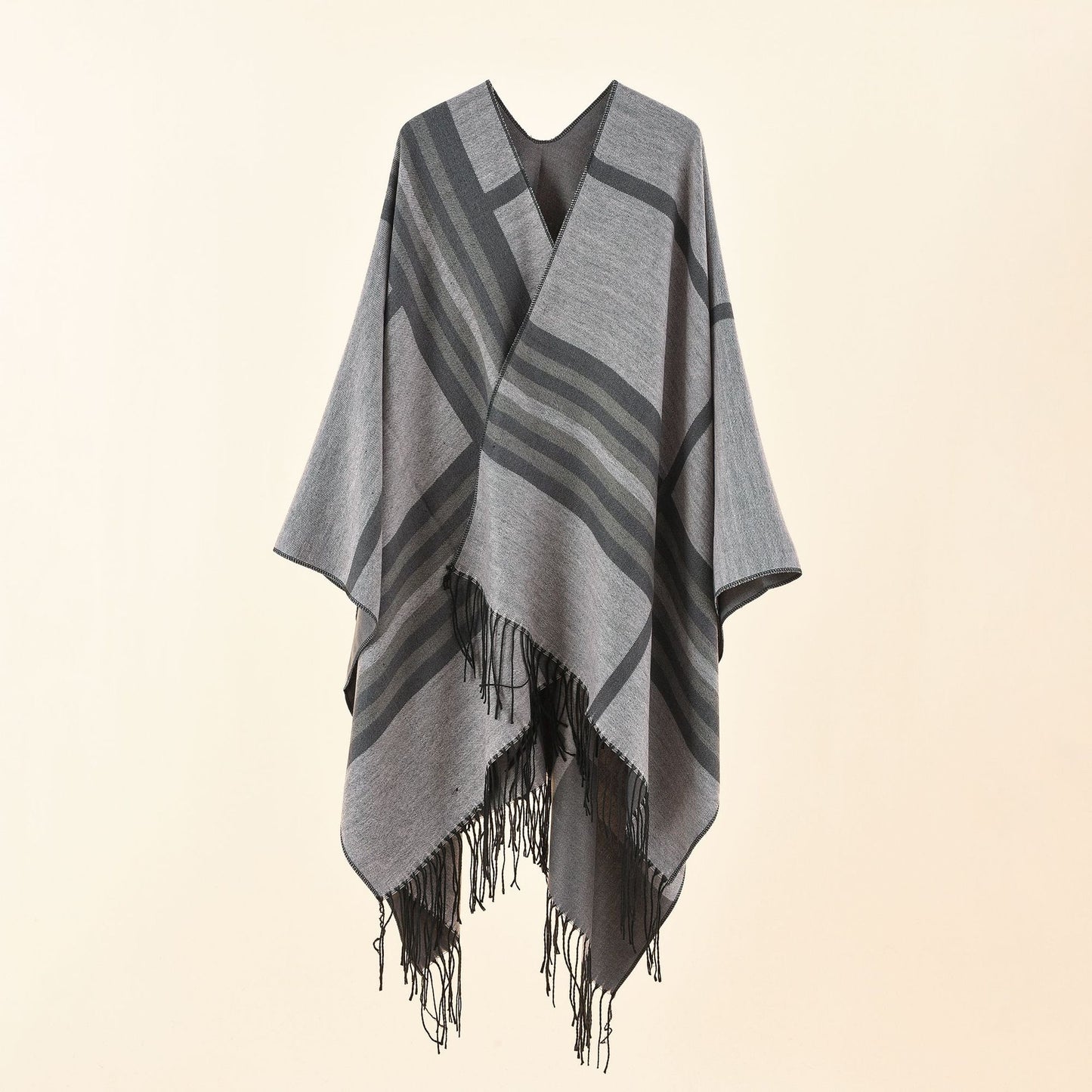 Autumn Winter Large Plaid Striped Pattern Imitation Cashmere Warm Casual Shawl