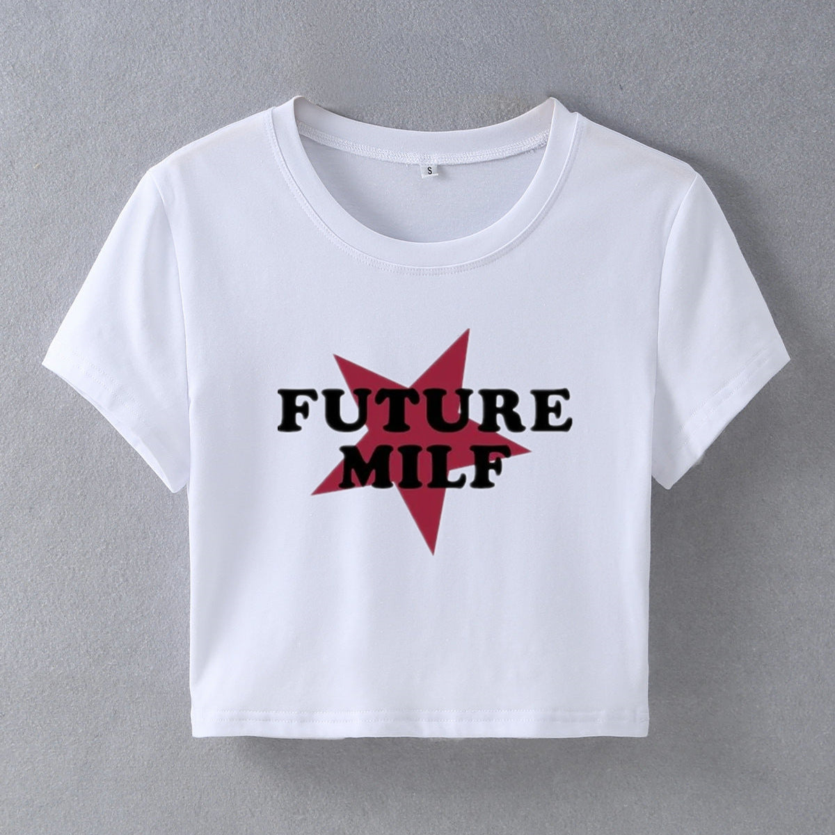 Street Hipster Five Pointed Star Future MILF Short Slim Fit Short Sleeved T Shirt Women