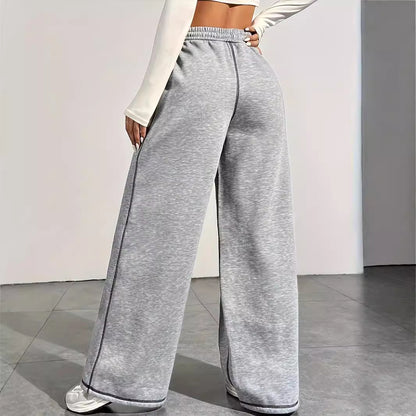 Autumn Winter Mop Pants Women Wide Leg Drooping High Waist Loose Casual Sports Pants Sweatpants