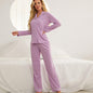 Pajamas Women Long-Sleeved Cardigan Trousers