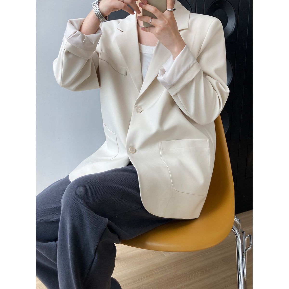 Full Korean Loose Long Sleeve Blazer Women Design Blazer Top Blazer