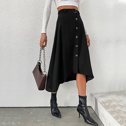 Women Wear Solid Skirt Mid Length