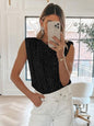 Round Neck Vest Women Clothing Sequin Sequined Vest Sexy Sexy Shoulder Pad Top