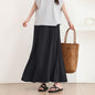 Japanese Korean Summer Women's Skirt Breathable Cool Feeling High Waist Big Swing Mid Length Real Shot