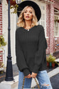 Autumn Winter Round Neck Knitwear Solid Color Loose Pullover