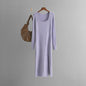 Autumn Winter Clothes Solid Color Dress Women Dress Slim Fit Slimming Knitted Bottoming Sweater