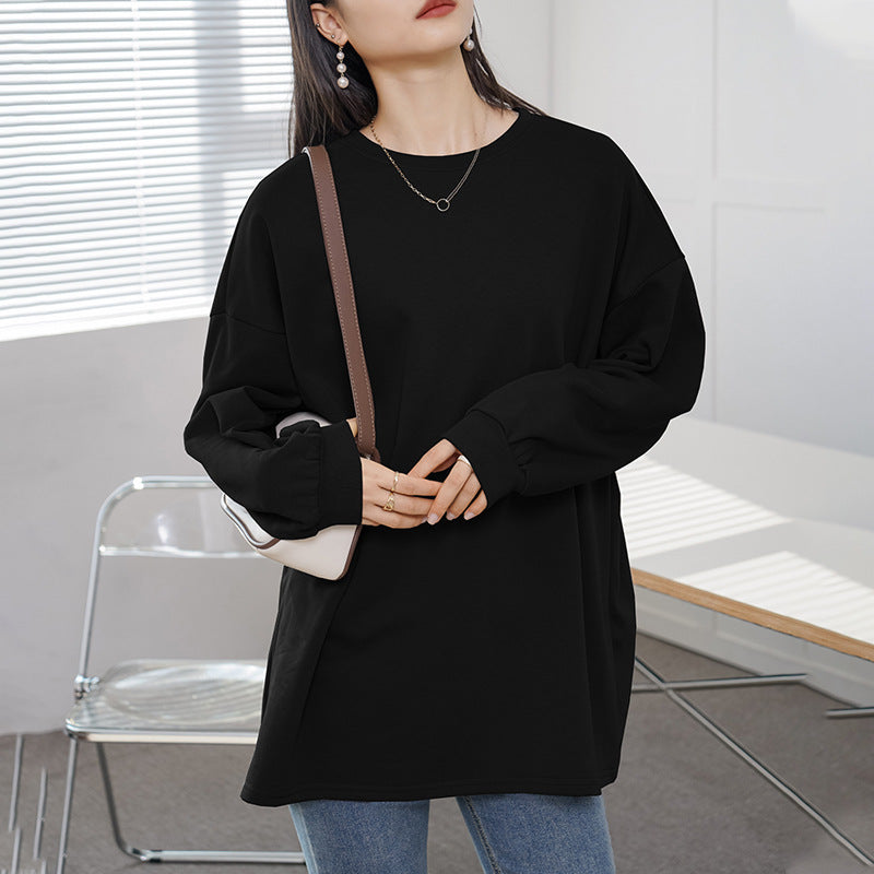 Autumn Winter Women Bottoming Loose Mid Length Sweater Women Casual Coat Spring