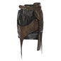 Irregular Asymmetric with Personality Stitching Niche Leather Clothes with Rope Faux Two Pieces Skirt