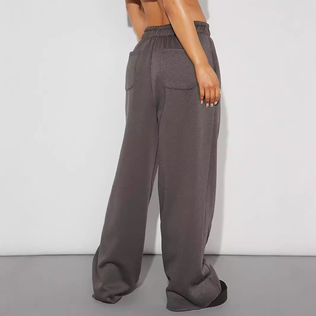 Pants Women Ladies Loose Casual Trousers Comfortable Home Pants Solid Color Casual Wide Leg Track Pants