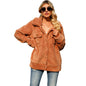 Casual Women Autumn Clothing Long Sleeve Collared Non Ironing Solid Color Loose Mid Length Double Sided Cashmere Coat