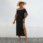 Spring Summer Off Shoulder Split Beach Dress