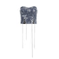 Denim Sequined Star Element Stitching Sexy Small Shawl Tube Top Drawstring Slim Fit Chain Split Inner Vest