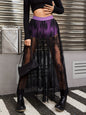 Women Clothing Summer Dark Gothic Lace See through Sexy Skirt Maxi Dress