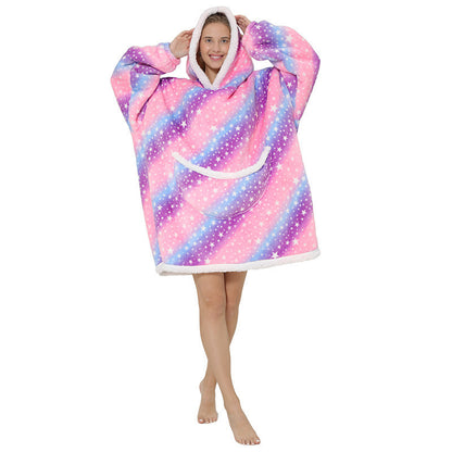 Pajamas Thickened Double-Layer Lazy Can Wear Lazy Blanket Super Soft Lazy Hooded Pajamas Double-Layer Lazy Sweater