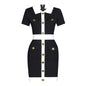 Summer Collared Dress Swastika Pattern Cinched Slimming Short Sleeves Knitted Dress Women