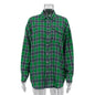 Retro Plaid Shirt Women Casual Plaid Top All Matching Collared Loose Mid Length Shirt