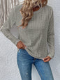 Women Tops Round Neck Solid Color Lace Hollowed Casual T Shirt
