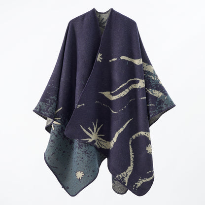 Autumn Winter Shawl Street Travel All Match Cloak Double Sided Cashmere Cloak