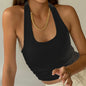 Spring Summer Bottoming Vest Sexy Halter Sling Solid Color Top Short Slim Fit Cropped