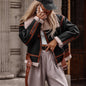 Autumn Winter Polo Collar Lamb Wool Coat Women Street Locomotive Jacket Coat